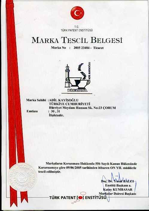 Marka Tescil Belgesi Marka Tescil Belgesi